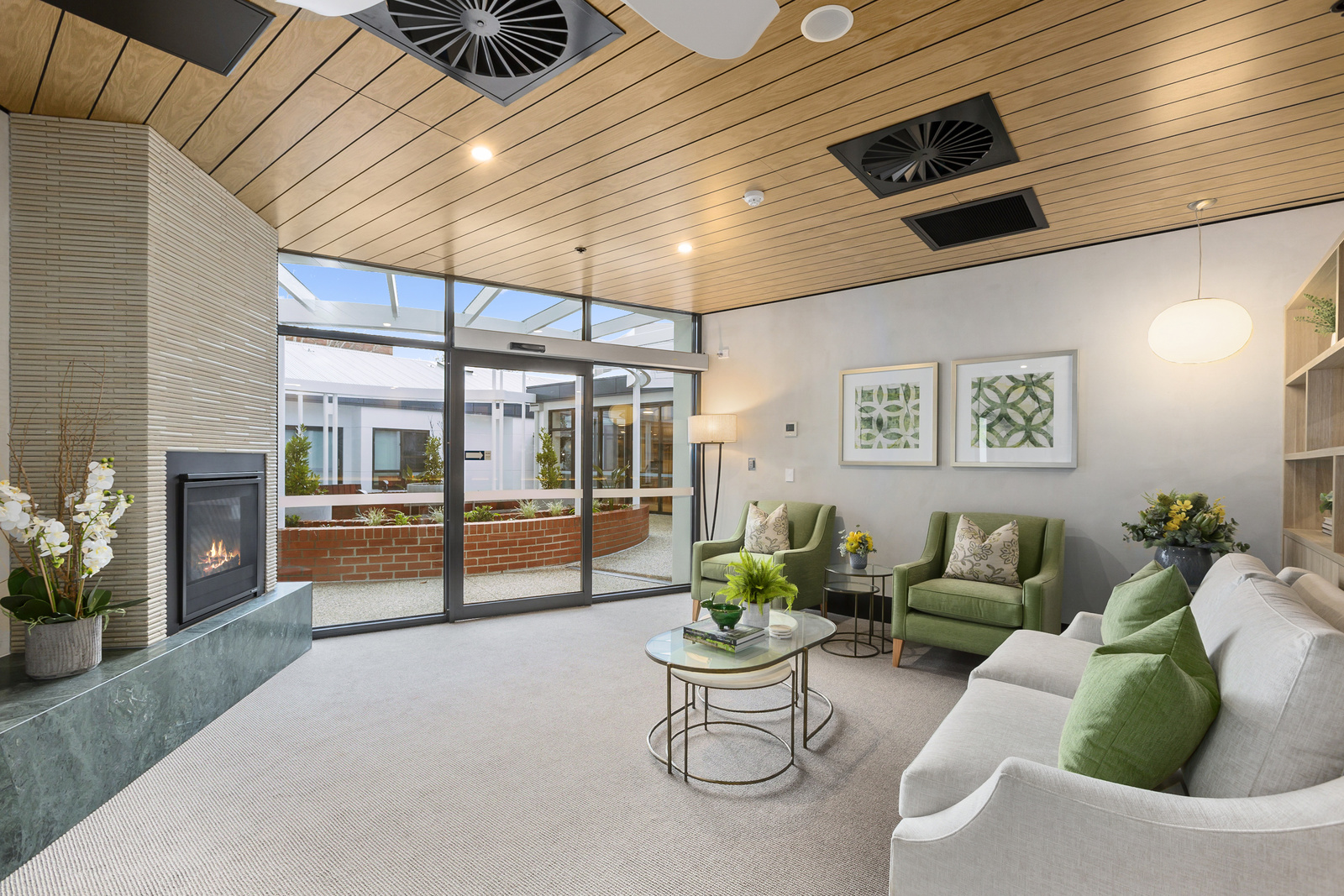 Living room with wide windows