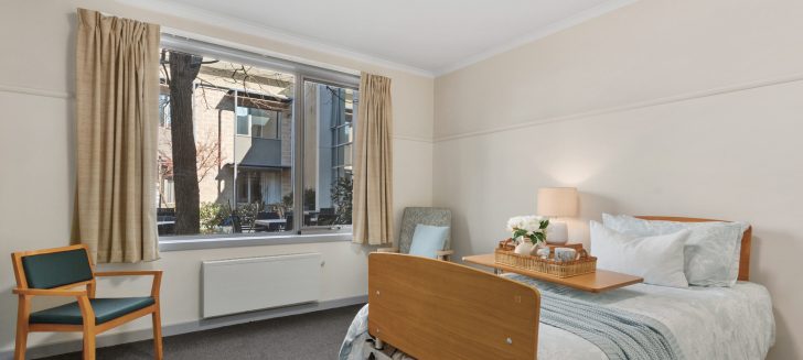 Residents bedroom with large windows