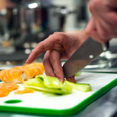 Chopping veggies