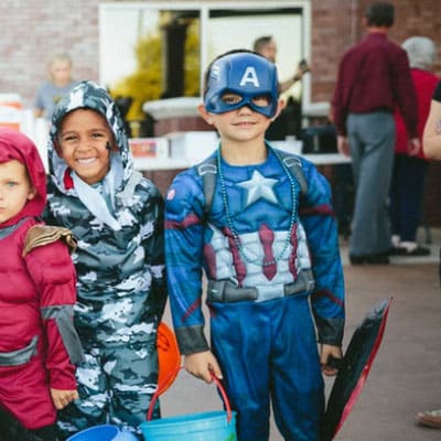 Kids dressed up for halloween