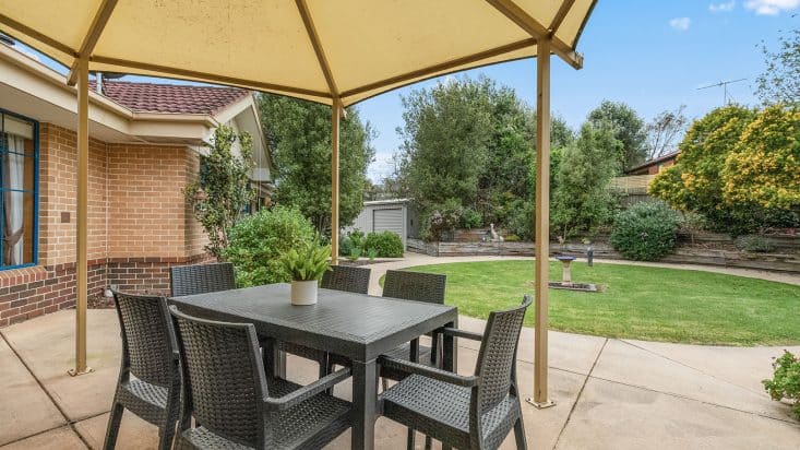 Berwick Aged Care deck overlooking grass and trees