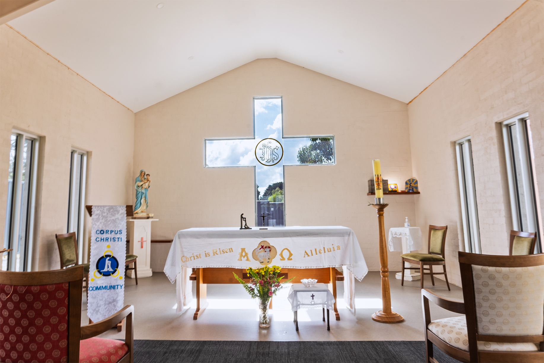 Altar inside a small chapel.