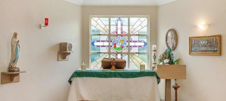 Berwick Aged Care chapel with mosaic windows