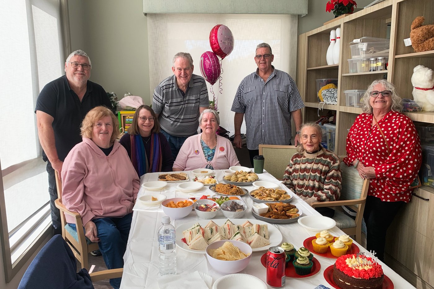 Dianne celebrating her 70th birthday with family and friends at Lady Lourdes House