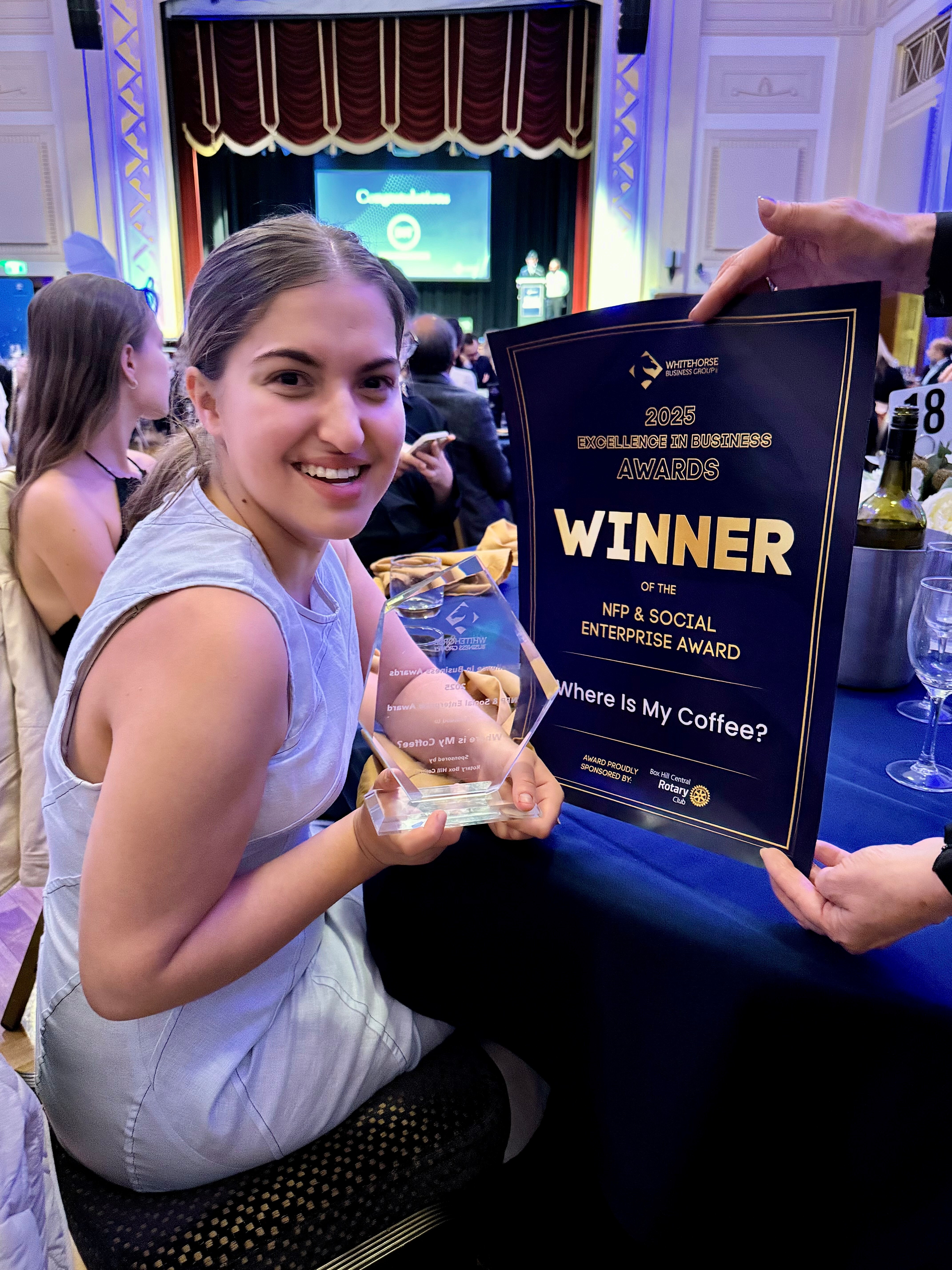 WIMC trainee Chloe at the awards